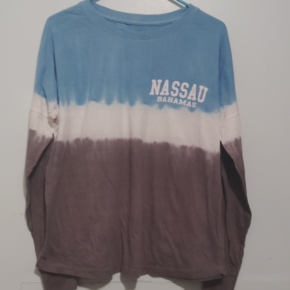 Exist Tye-dye Blue and Brown Nassau Bahamas Shirt